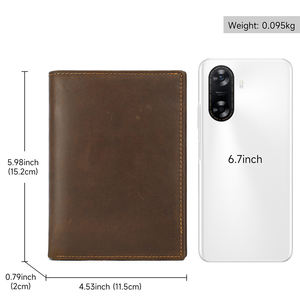 Plan de transport hommes Crazy Horse porte-cartes en cuir véritable RFID portefeuille en cuir <span class=keywords><strong>voyage</strong></span> portefeuille porte-passeport couverture hommes porte-carte - Product Image 6