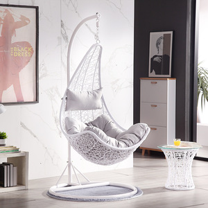 Fauteuil Suspendu Moderne en Rotin pour Jardin, Chaise Longue en PE et Métal pour Patio, Cour, Chambre, Hôtel, Parc - Product Image 6