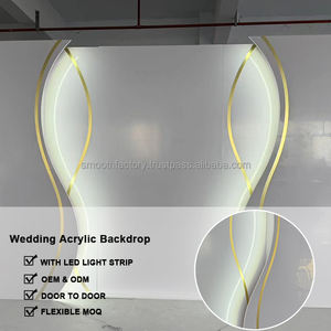 Panel de Fondo Acrílico LEDA con Diseño de Líneas 3D para Bodas, Decoración con Tiras de Luz, Panel de Arco para Eventos - Product Image 4