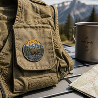 Broche en émail souple Ours brun personnalisée, thème Montagne, Forêt, Camping, Randonnée, Aventure en plein air, Cadeaux, Vente en gros, Pin's de revers