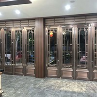 Puerta de aluminio plateado de estilo moderno con ventana superior, puerta de vidrio comercial para oficina, tamaño personalizado