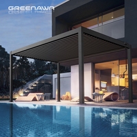 Pergola en aluminium Greenawn, garages, auvents, abris de voiture, persiennes réglables, fabricant de pergola à persiennes OEM