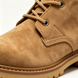 Bottes Chukka Courtes en Cuir Suédé Mat Personnalisées ODM/OEM avec Deux Œillets Métalliques, Lacets, Semelle Robuste à Nœuds, Imperméables, Véganes, Non Doublées, pour l'Extérieur - Product Image 3