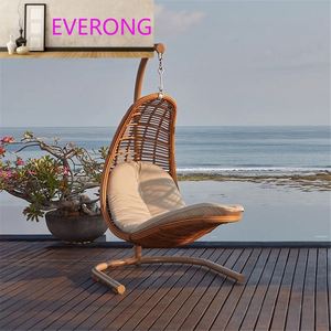 Sedia a Dondolo Reclinabile Nordica per Interni/Esterni, Popolare Sedia a Dondolo da Balcone Stile Nido d'Uccello, Amaca per Relax all'Aperto - Product Image 5