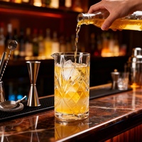 Verre à shaker vertical à rayures larges de 650 ml, verre à whisky mélangeur en cristal gravé, verre à shaker de style multiple