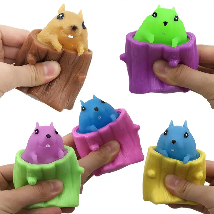 미니 컵 동물 재미 짜기 슈퍼 소프트 TPR 재료 Squishy 장난감 어린이 선물 사용자 정의