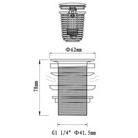 WaiiHO 020 Siphon de lavabo en laiton au design moderne, 3 pouces, sans trop-plein, pour salles de bain, baignoires et éviers d'hôtels