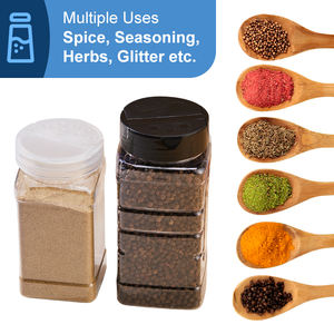 Bocaux à épices <span class=keywords><strong>en</strong></span> plastique avec couvercle noir, flacons à épices <span class=keywords><strong>en</strong></span> plastique, contenants vides pour assaisonnements, pour le stockage d'épices, d'herbes et de poudres - Product Image 3