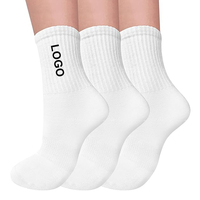 Chaussettes de sport unisexes personnalisées avec logo, chaussettes de sport décontractées pour hommes et femmes, chaussettes blanches personnalisées en coton tricoté