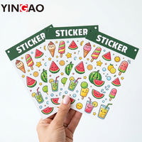 Pegatina de Vinilo Estética de Verano con Diseño de Helado, Personalizada, Resistente al Agua, con Corte Kiss Cut, Protección UV, para Laptop, Botella de Agua, Diario