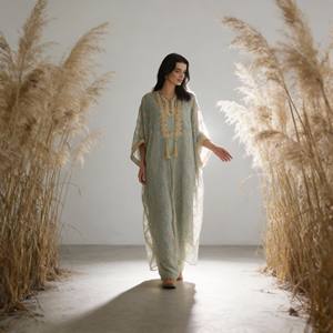 Luxury Embroidery Polyester Elegant Custom Dress Abaya for Muslim Women Evening Parties and Special Occasions - Product Image 2