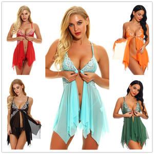 2024 kadın seksi Sling gecelik dantel Net iplik pijama prenses pijama dantel pijama artı boyutu seksi iç çamaşırı - Product Image 1