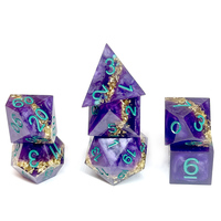 Dés en résine polyédrique colorés personnalisés de haute qualité 7 pièces acrylique Aurora jeu de dés pour DND RPG