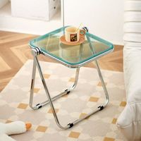Einfacher Minimalistischer Tragbarer Kleiner Kaffeetisch für Wohnzimmer Schlafzimmer Balkon oder Außenbereich mit Klappdesign