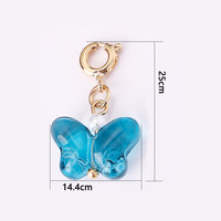 Gradient Color Butterfly Glass Pearl Beads Charms avec fermoirs à ressort pour la fabrication de bijoux DIY Custom Butterfly Charms Accessories
