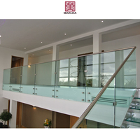 WANJIA Garde-corps en verre pour escalier, design moderne, acier inoxydable, double vitrage, intérieur, droit, balustrades, main courantes