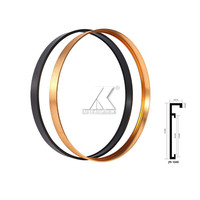Cadre en aluminium brossé or/argent pour miroir/peinture, cadre de miroir extrudé en aluminium, cadre métallique rond – Vente chaude directe usine