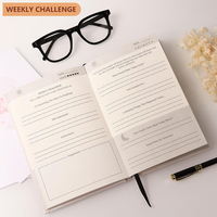 Journal de gratitude personnalisé en tissu A5 6 mois sans date planificateur quotidien d'autosoins avec affirmations positives Caractéristiques de la pleine conscience