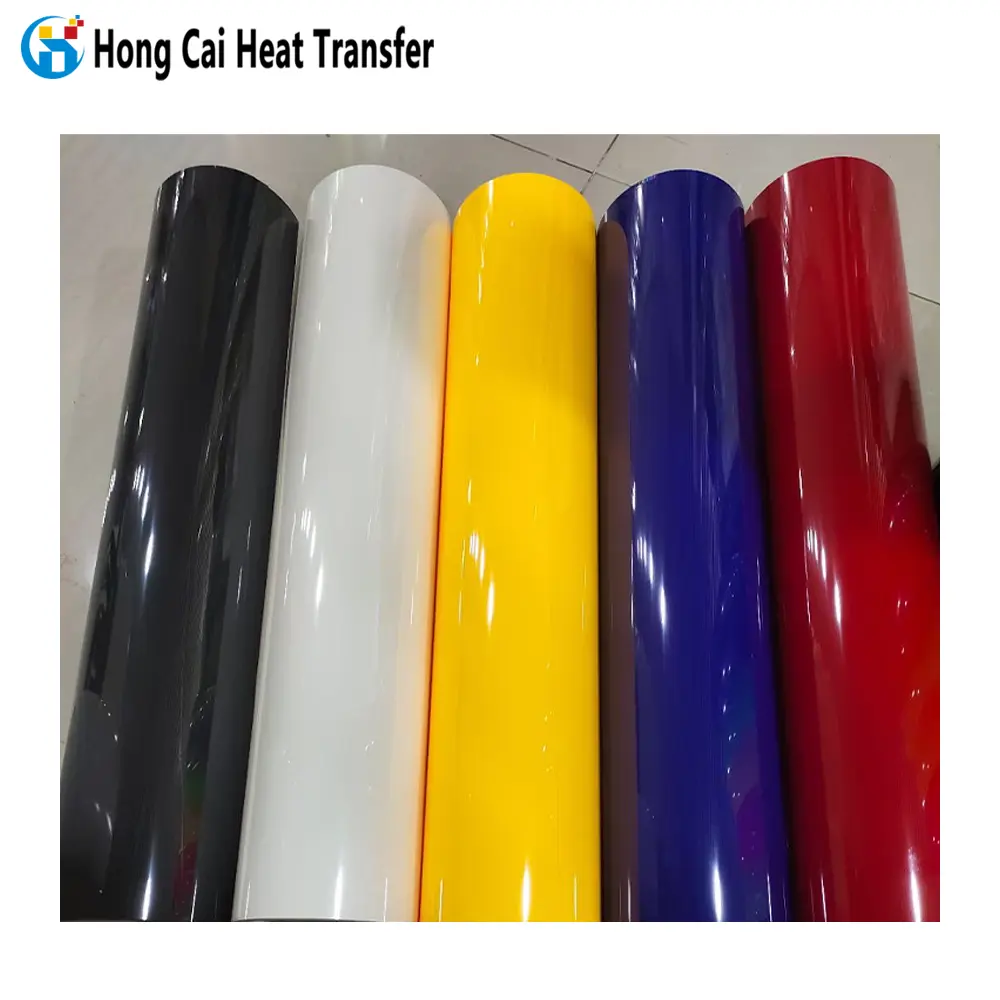 Hongcai usine bouffée HTV fournisseur facile coupe de mauvaises herbes textile flexible bouffée transfert de chaleur vinyle rouleau t-shirt vêtements