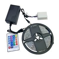Bande LED d'éclairage d'ambiance 5M 5050 RGB 12V avec télécommande IR 24 touches pour la décoration intérieure de voiture