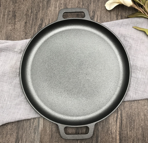 <strong>Cast</strong> <strong>Iron</strong> Round BBQ <strong>Grill</strong> Pan/Frying Pan - Product Image 2