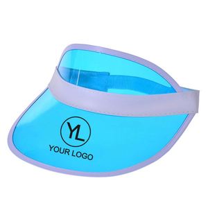 Visera Transparente con Logotipo Personalizado, Gorra de PVC Ajustable, Sombrero de Plástico Transparente para Eventos de Verano al Aire Libre - Product Image 2