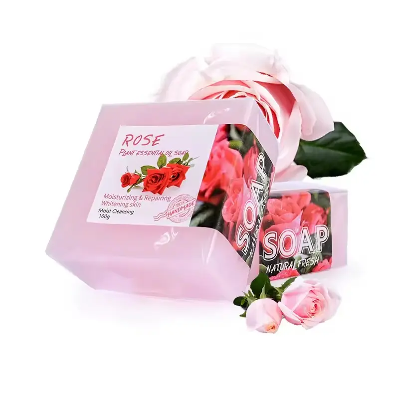 Wholesale Natural Handmade Soap Custom Natrual Mini Pink Rose Petal Soap Flower Roses Soap