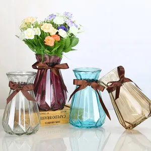 Vase de fleurs en verre Transparent, Arrangement de fleurs créatif pour maison, décoration hydroponique, Vase coloré, 1 pièce