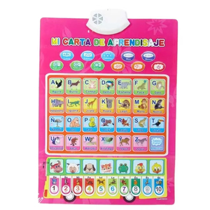 Jinming niños plástico Inglés <span class=keywords><strong>y</strong></span> <span class=keywords><strong>Español</strong></span> aprendizaje juguete doble cara voz pared gráfico AL016738 - Product Image 2