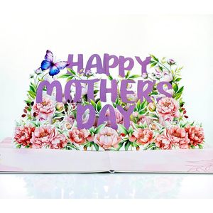 Mothers Day 3D Pop-Up Greeting Card with Sunflower Basket and Floral Design Digital Printing & <b>Matte</b> <b>Varnishing</b> - Product Image 6