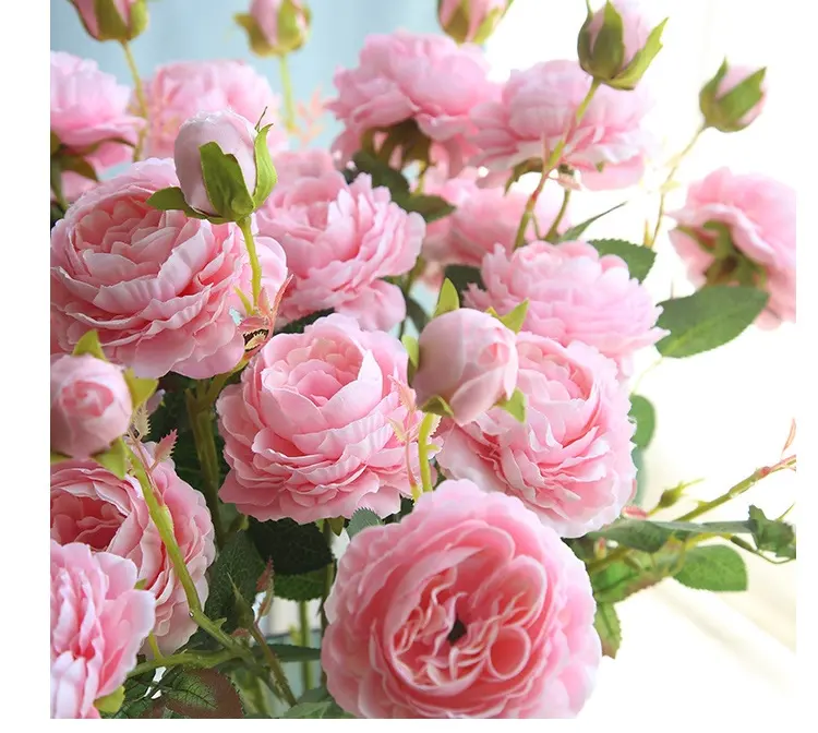 Pivoines artificielles cousues, fleurs artificielles de style européen, bouquet de fleurs
