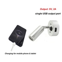 Lampe de lecture pour camping-car 12V 24V Argent Blanc chaud pour camping-cars, yachts, bateaux, remorques