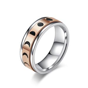 Anillo giratorio de acero inoxidable para aliviar la ansiedad, diseño de fase lunar, joyería unisex para aliviar el estrés, regalo, talla 8 - Product Image 3
