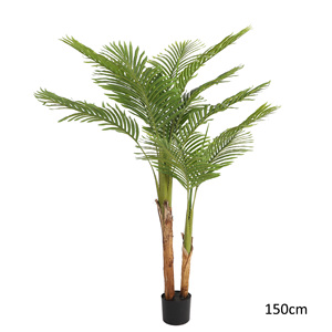 Faux Bonsai artificiale di canna d'oro palma con tre realistica pianta di palma per la casa decorazione per la casa di arredamento pianta - Product Image 2