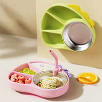 Assiette bébé en silicone de qualité alimentaire, écologique, personnalisée en usine, avec ventouses puissantes pour les tout-petits et les enfants