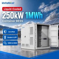 VoltaNest 10ft Penyimpanan Baterai Kontainer Berpendingin Cair 250KW 500KW 1MWh BESS Lithium Iron Phosphate ESS untuk Proyek EPC Besar