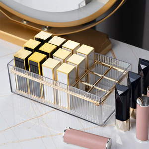 Transparent Lipstick Storage Box Multi Compartment Pet Makeup Organizer For Desktop Use - Product Image 2