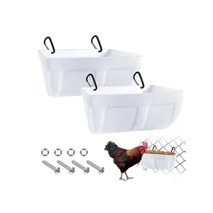 Hanging Fence Type Chicken Plastic Feeder Feed Trough Feeders for Goat Duck Sheep Horse Goose Poultry