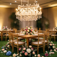 Lustre LED en cristal de luxe sur mesure, durable, pour salle de mariage, fête, hôtel, restaurant, événement, banquet, intérieur, maison