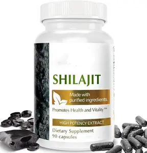 개인 상표 여분 힘 체력 힘 500 mg Shilajit 추출물 초본 캡슐