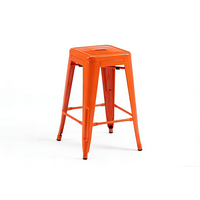 Tabouret de restaurant italien en métal industriel empilable, tabouret de salle à manger noir, chaise haute durable, tabouret en fer vintage