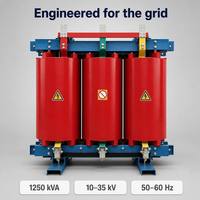 Transformateur triphasé sec haute tension 1250 kVA, résine époxy, entrée 35 kV 50/60 Hz, sortie 415 V 11 kV