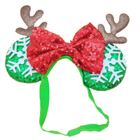 Jiamu Noël Souris Oreille Sequin Bandeau Pour Femmes Filles Arbre De Noël Père Noël Accessoires De Cheveux Pour La Fête En Gros