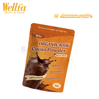 Sachet Doypack Personnalisé avec Logo 200g, en Aluminium Refermable avec Fermeture Éclair, pour Poudre de Cacao et Matcha