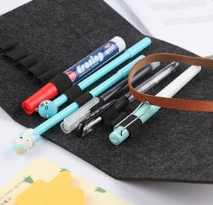 Estuche de Lápices de Fieltro Simple de Moda en Oferta, Bolsa de Cosméticos de Lana con 12 Compartimentos - Product Image 3