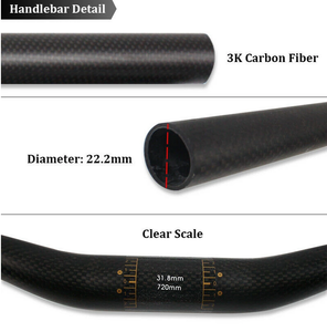 <span class=keywords><strong>Manillar</strong></span> <span class=keywords><strong>Plano</strong></span> para Bicicleta de 31.8mm, Ultraligero, para Bicicleta de <span class=keywords><strong>Carretera</strong></span>, 6/17 Grados, para MTB, de 660-760mm, Juego de Piezas de <span class=keywords><strong>Manillar</strong></span> de <span class=keywords><strong>Carbono</strong></span> - Product Image 5