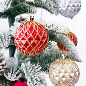 Plastic 6 Cm Christmas Ball Pendant Electroplated Special-shaped Hand-painted Ball Christmas Tree Holiday Decorations