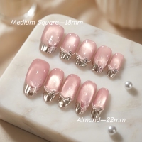 Lot de 10 faux ongles carrés français en acrylique faits à la main de haute qualité pour usage quotidien et trajets quotidiens
