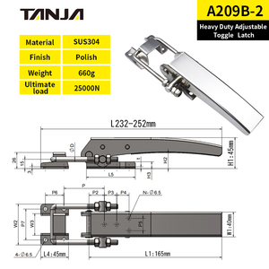 Pestillo de abrazadera de palanca ajustable resistente de acero inoxidable Industrial para accesorios de caja de vuelo pestillo de hebilla de cerrojo de liberación rápida - Product Image 3