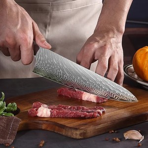 IOKO <span class=keywords><strong>Set</strong></span> di <span class=keywords><strong>Coltelli</strong></span> da Cucina Giapponesi in Acciaio Damasco a 67 Strati, Coltello da Macellaio, Trinciante e Affettatrice - Product Image 3